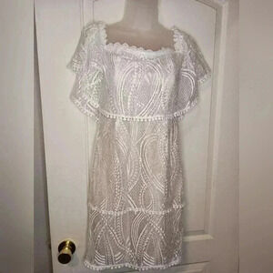 Lulu's Whispering Lace elegant Dreams maxi dress (#840)